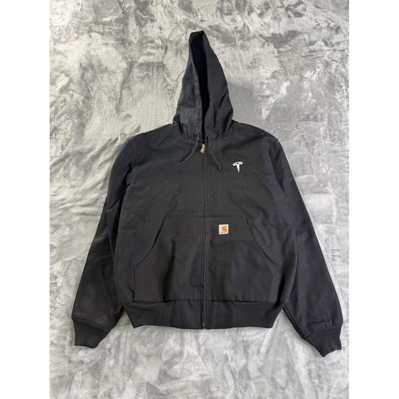 Carhartt Tesla Motors Active Jacket 0J0131-M Black Duck Canvas Hooded Men L
